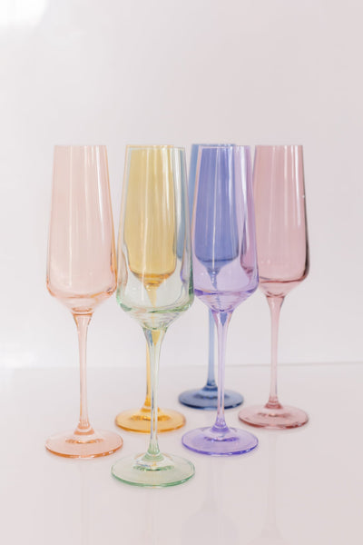 Estelle Colored Wine Stemmed Glasses - Set of 6 {Mixed Set}