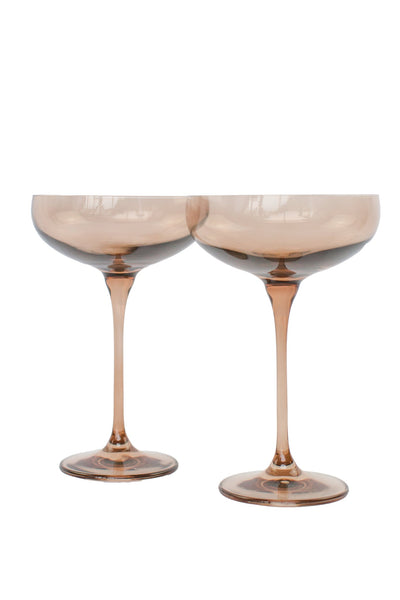 Estelle Colored Champagne Coupe Stemware - Set of 6 {Black Onyx}