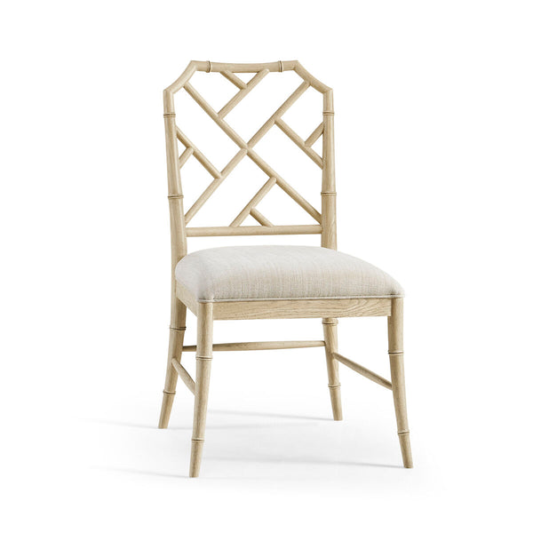 Chippendale Bamboo Side Chair in Stripped Oak