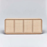 Blonde Rattan and Oak Credenza