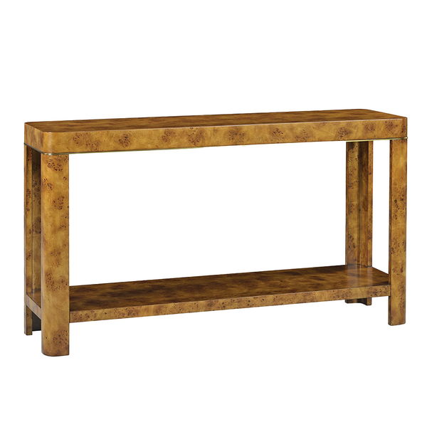 Calvin Two Tiered Burlwood Console Table