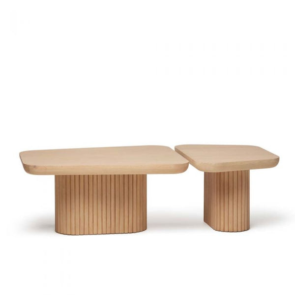 Fluted Bunching Cocktail Tables Saddle Oak