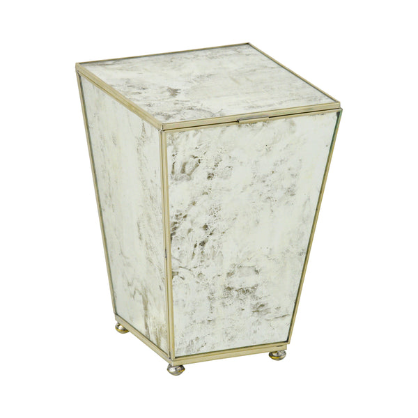 Antique Mirror Mini Waste Bin With Top