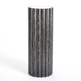 REFLECTIVE COLUMN PEDESTAL-BLACK CERUSED OAK