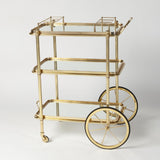 Clementin Bar Cart and Tea Trolley Brass