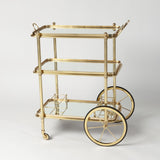 Clementin Bar Cart and Tea Trolley Brass