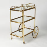 Clementin Bar Cart and Tea Trolley Brass