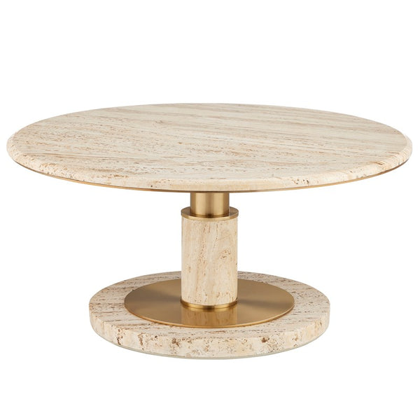 Travertine Round Cocktail Table