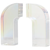 Clear Crystal Bookends Set