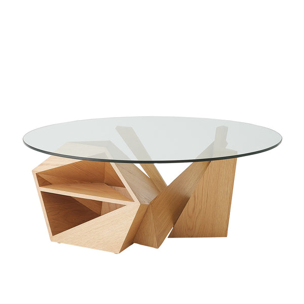 Spectrum Cocktail Table Oak & Glass Pre Order Feb 2025