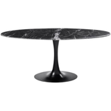 Black Marble Oval Tulip Dining Table