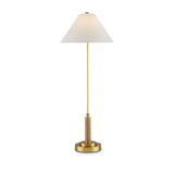 Brass and Jute Wrapped Console Lamp