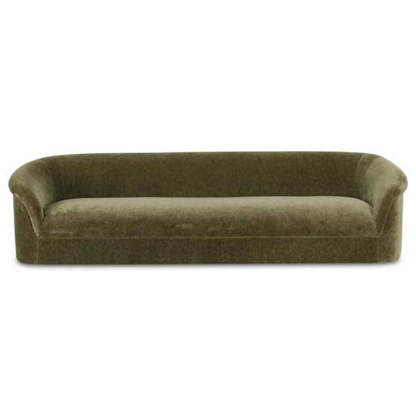 Collette Silhouette Velvet Olive Green Sofa