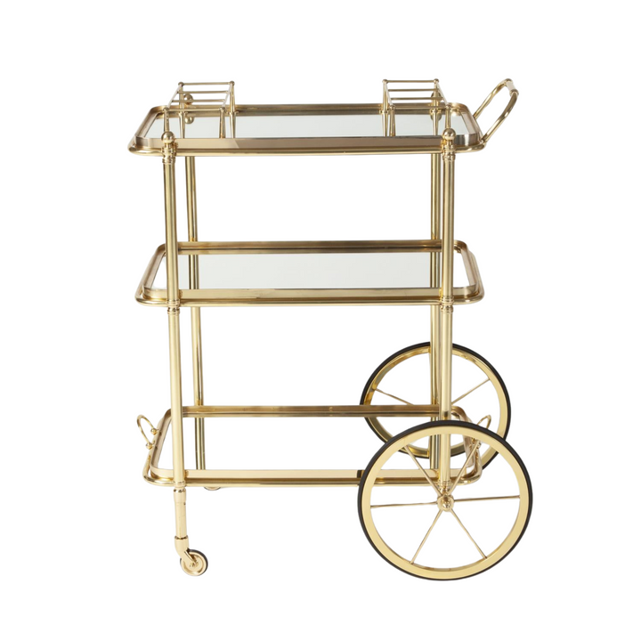 Clementin Bar Cart and Tea Trolley Brass