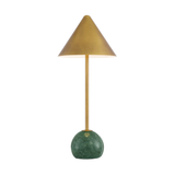 Green Marble and Gold Cone Cordless Table Lamp