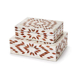 Natural Bone and Wood Patterned  Boxes