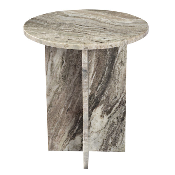 Neutral Tone Marble Side Table