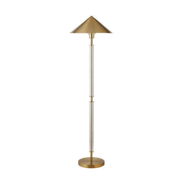 Acrylic and Brass Metal Shade Floor Lamp