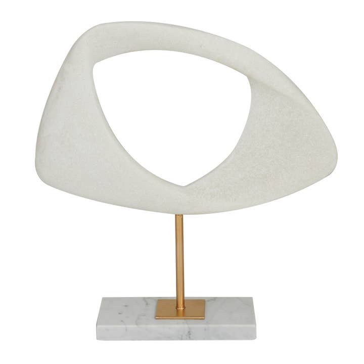 Contemporary White Polystone Sculpture