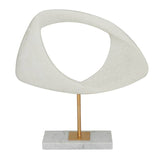 Contemporary White Polystone Sculpture