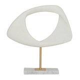 Contemporary White Polystone Sculpture