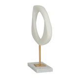 Contemporary White Polystone Sculpture