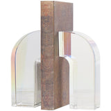 Clear Crystal Bookends Set