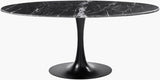 Black Marble Oval Tulip Dining Table