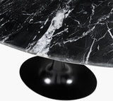 Black Marble Oval Tulip Dining Table