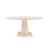 Clear Lacquered Bleached Cerused Oak Dining Table 60" Round