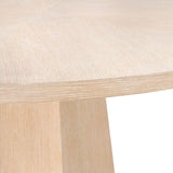 Clear Lacquered Bleached Cerused Oak Dining Table 60" Round