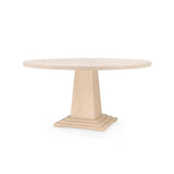 Clear Lacquered Bleached Cerused Oak Dining Table 60" Round