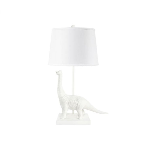 Dinosaur Lamp with Shade  Plaster White