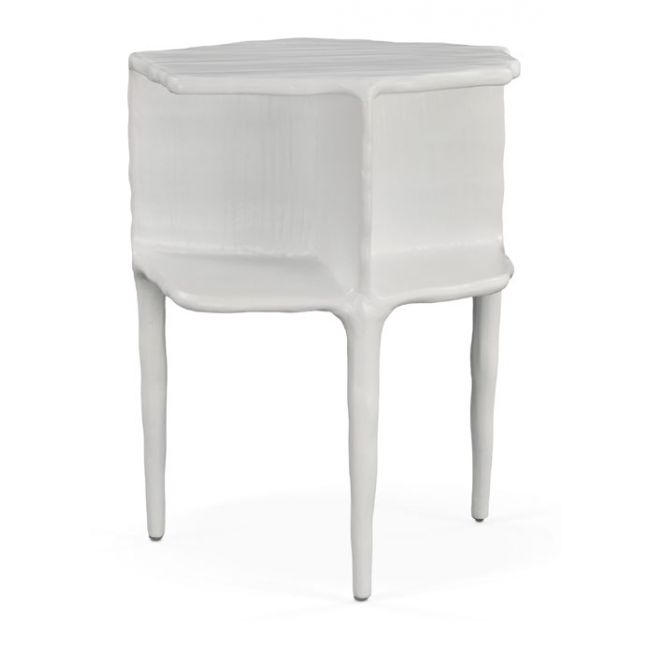 Clay White Shelf Resin Side Table