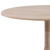 Camille Travertine and Rattan Dining Table