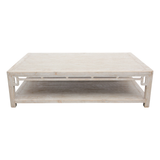 Ming Arch Coffee Table Weathered White Wash (Var. Sizes Avail)