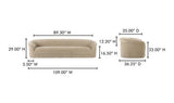 Collette Silhouette Velvet Beige Sofa