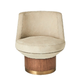 ROUND SWIVEL CHAIR-BURLAP LEATHER