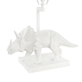 Dinosaur Lamp with Shade Plaster White-Triceratops