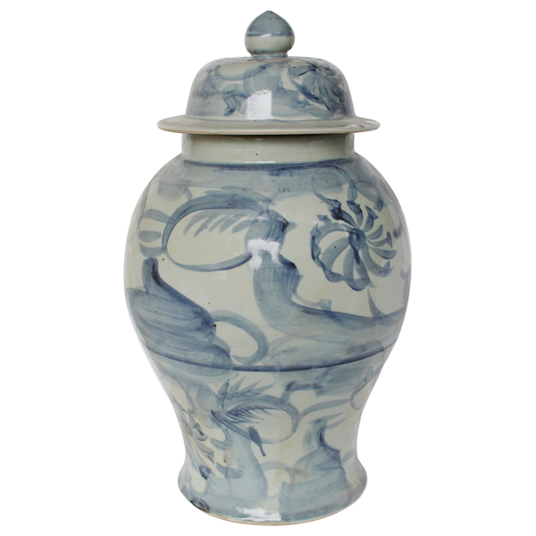 Blue And White Porcelain Silla Flower Temple Jar