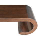 Dark Wood Curved Modern Bench