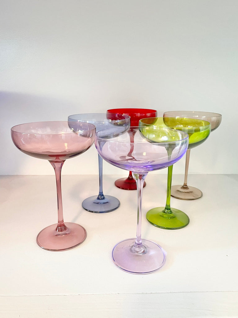 Estelle Colored Glass Mixed Stemware Set