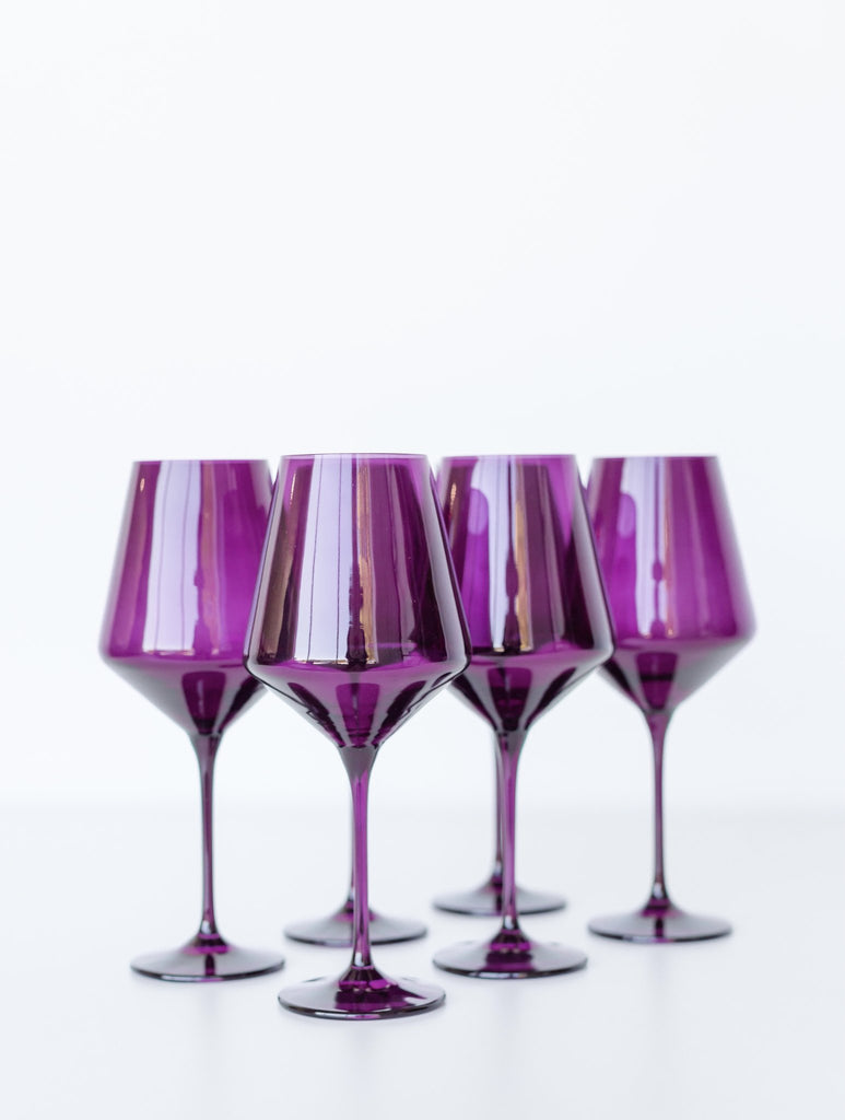 Estelle Colored Wine Stemmed Glasses - Set of 6 {Mixed Set}